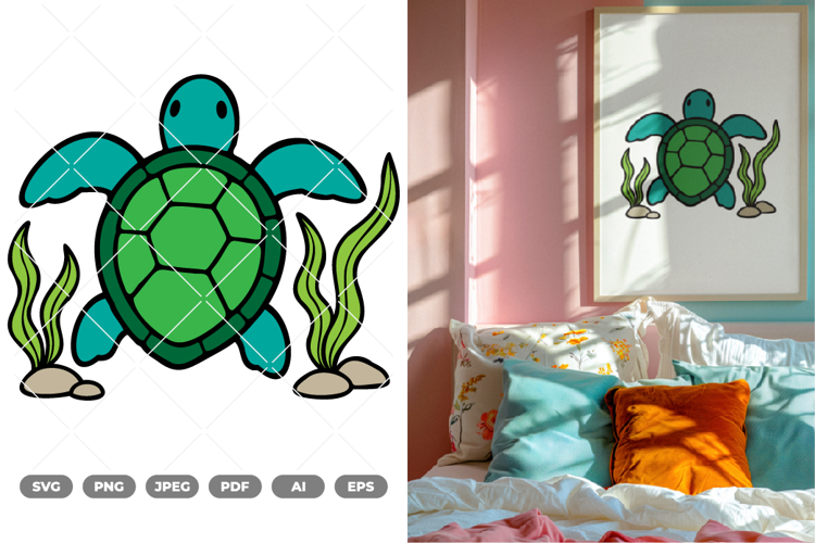 Sea Turtle Colored SVG & Clipart