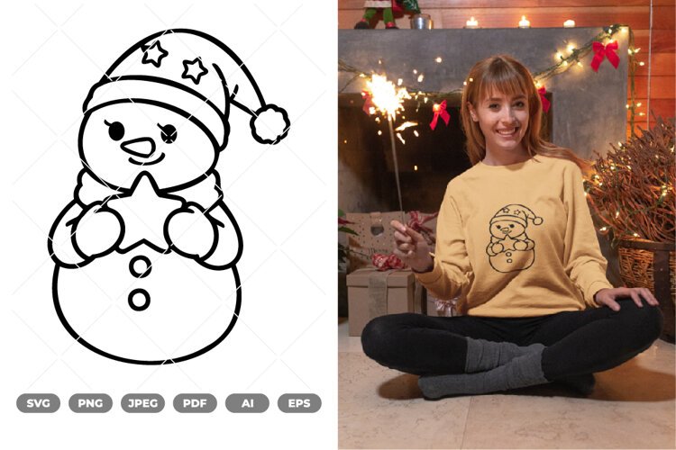 Snowman SVG & Clipart example image 1