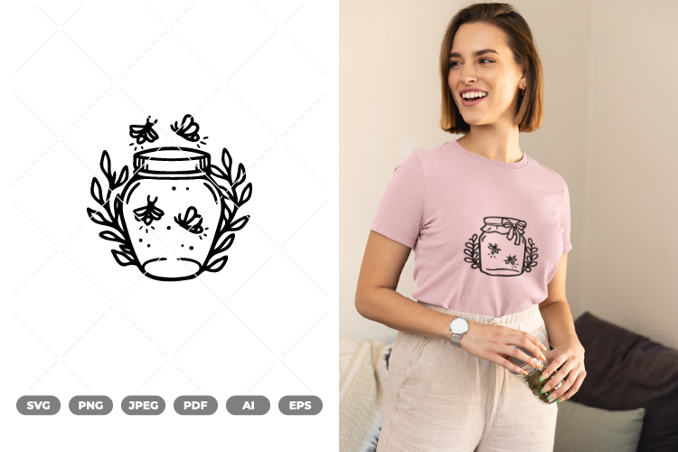 Fireflies in Jar SVG & Clipart