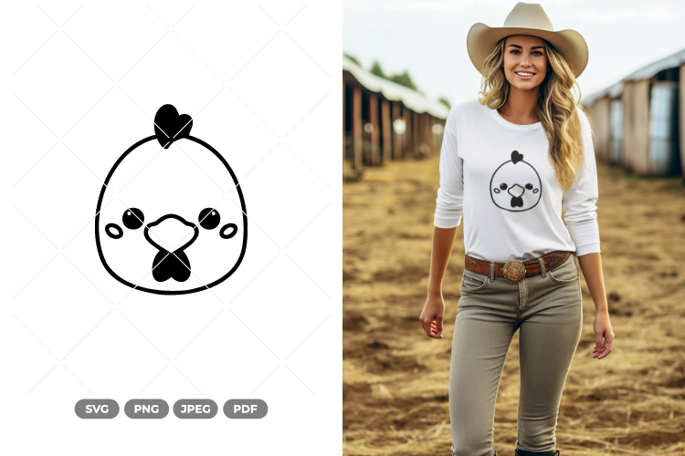 Farm Chicken Head SVG & Clipart