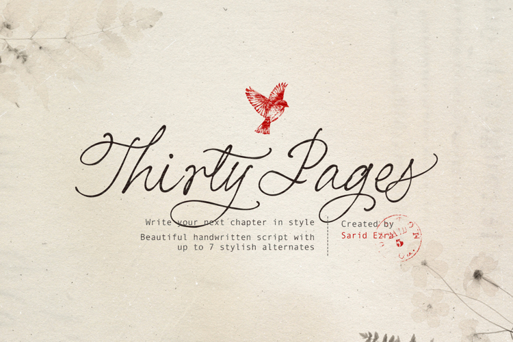 Thirty Pages - Handwritten Script