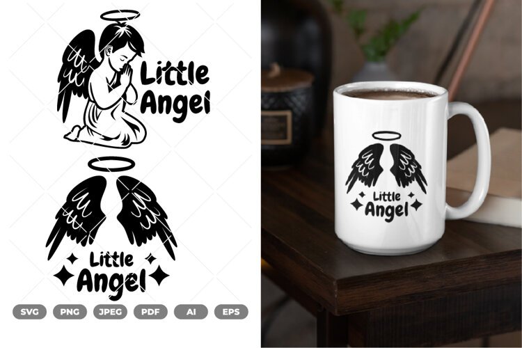 Little Angel SVG & Clipart example image 1