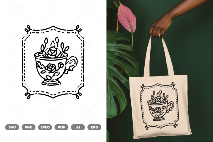 Vintage Tea Illustration SVG & Clipart