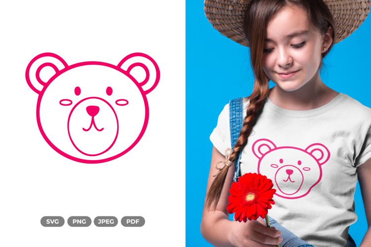 Cute Bear Head SVG & Clipart