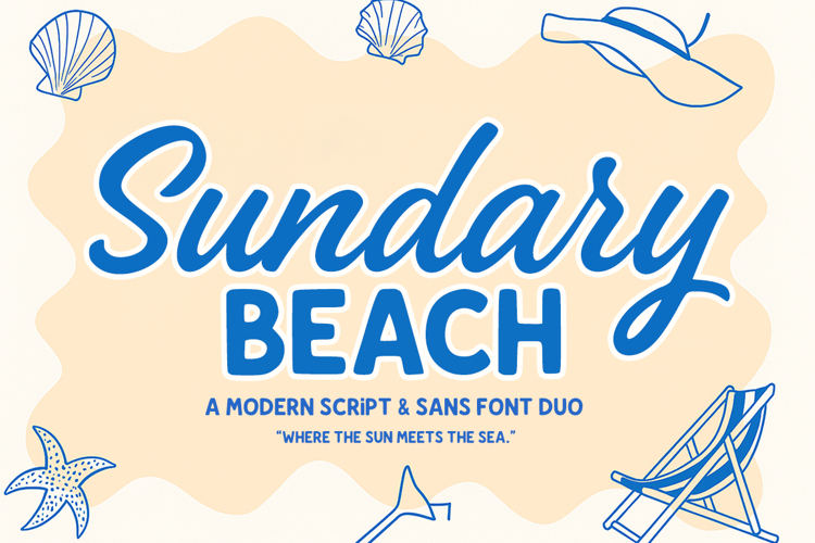 Sundary Beach A Modern Script   Sans Font Duo