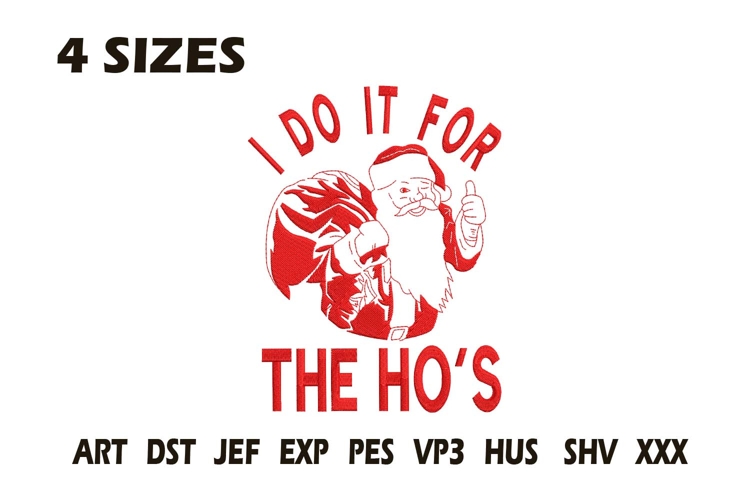 Funny Santa Christmas Embroidery Design