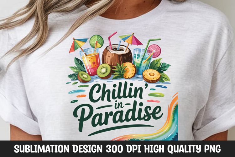 Chillin’ in Paradise Tropical Drink Clipart