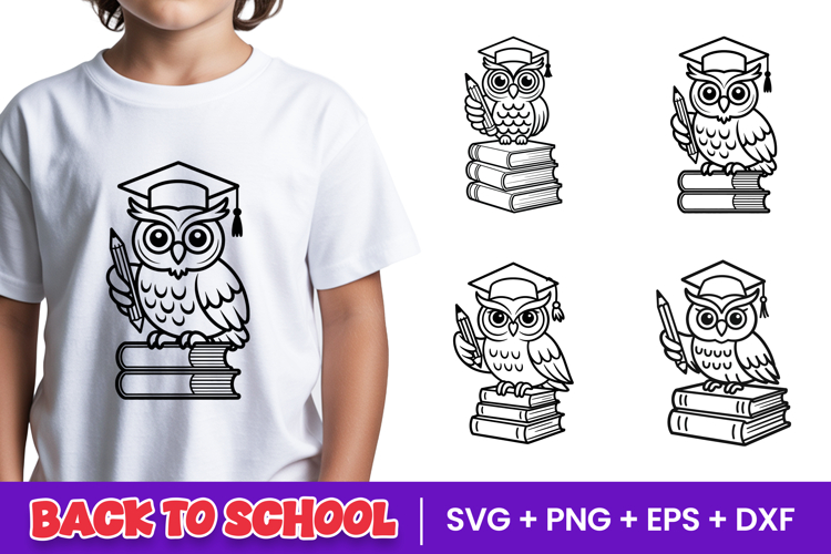 Wise School Owl Graduate SVG PNG