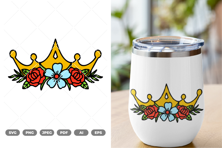 Floral Crown Colored SVG & Clipart
