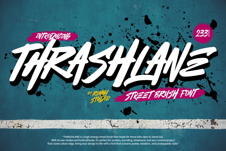 Thrashlane - Street Brush Font