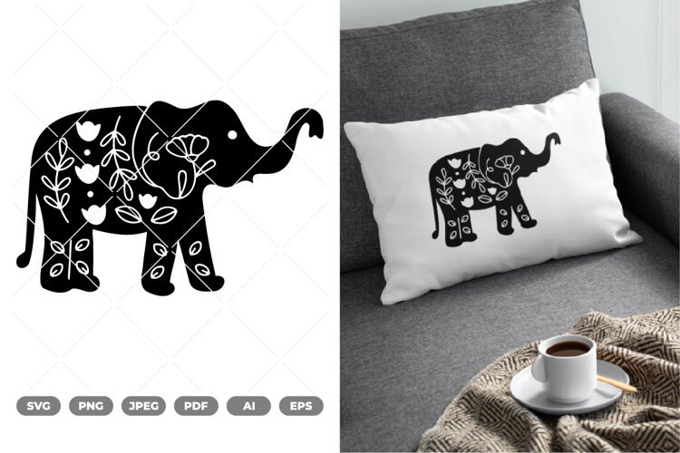Floral Animal SVG & Clipart example image 1