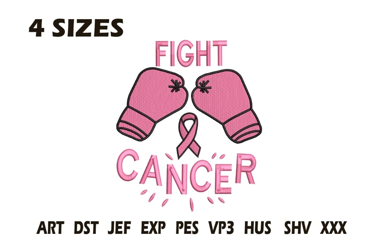 Fight Cancer Embroidery Design | Breast Cancer Awareness example image 1