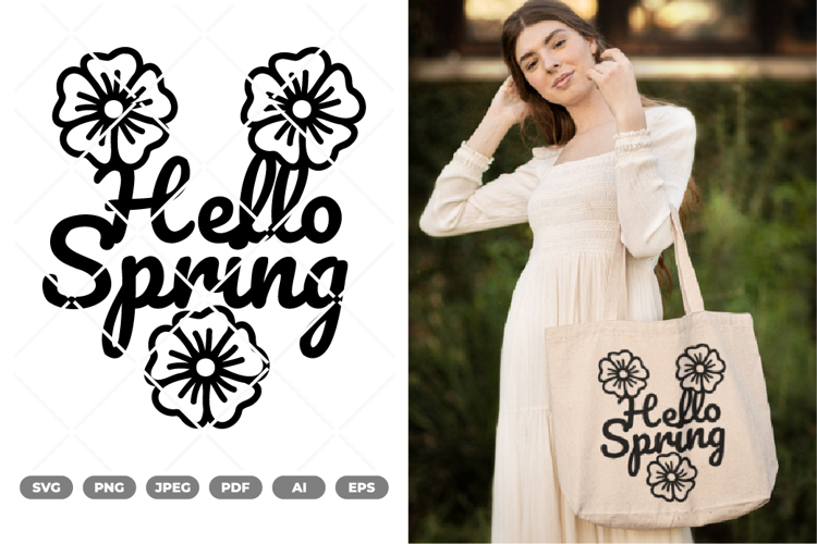 Hello Spring SVG & Clipart example image 1