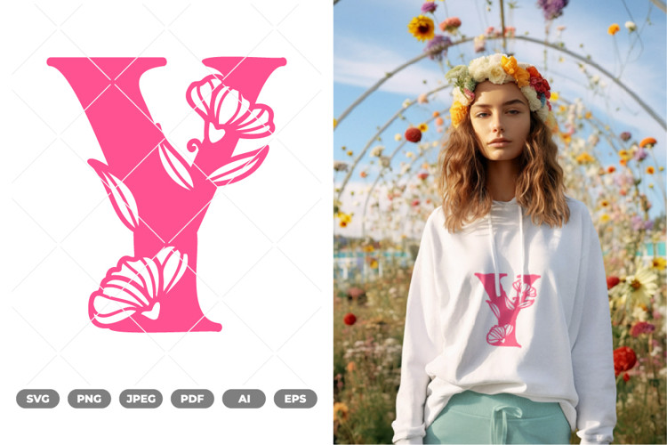 Floral Alphabet SVG & Clipart