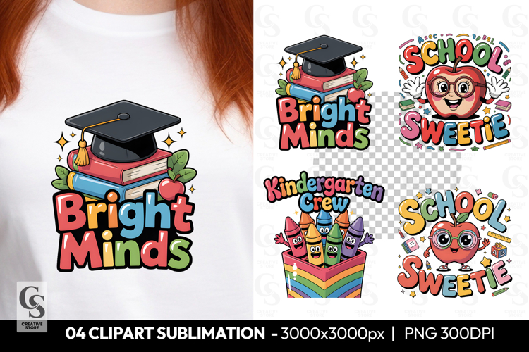 Bright Minds School Clipart Sublimation PNG
