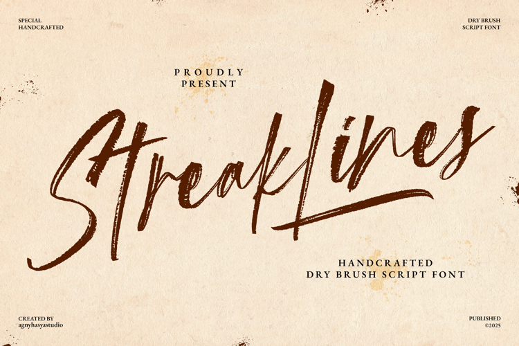 Streaklines - Dry Brush Script Font