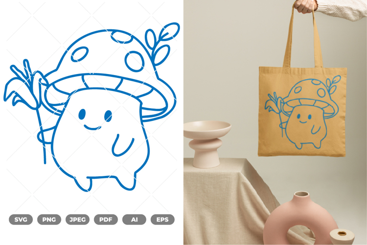 Cute Mushroom SVG & Clipart example image 1