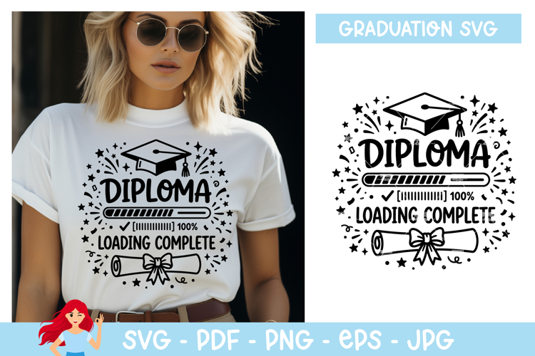 Diploma loading complete SVG, Graduation inspired SVG