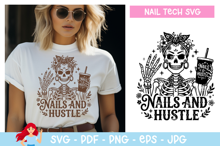 Nails and hustle SVG, Nail tech inspired svg example image 1
