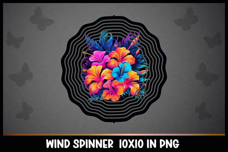 Rainbow Tropical Flower Wind Spinner Sublimation example image 1