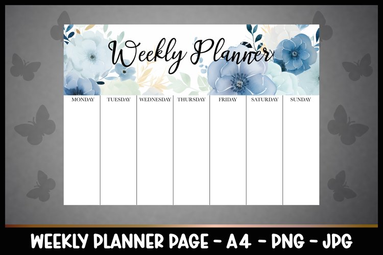 Weekly Planner Planner A4 , Watercolour Flowers, Printable
