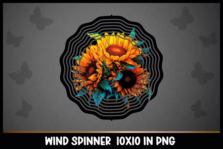 Rainbow Sunflower Flowers Wind Spinner Sublimation