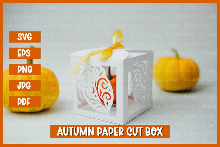 Autumn Box Template SVG I Gift Box I Packaging Template SVG