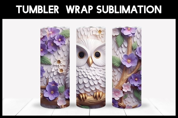 3D Owl Tumbler Sublimation |3D Tumbler Wrap
