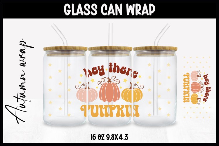 Autumn Glass Wrap Svg,16oz Libbey Wrap, Autumn SVG Glass can example image 1