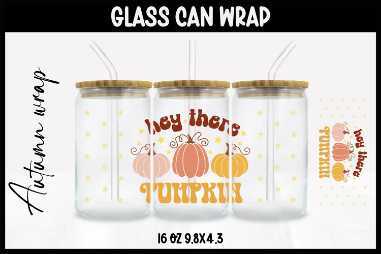 Autumn Glass Wrap Svg,16oz Libbey Wrap, Autumn SVG Glass can