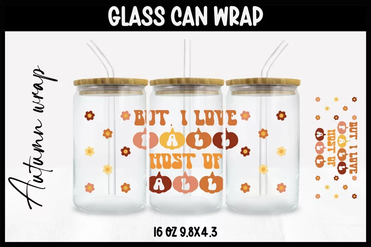 Autumn Glass Wrap Svg,16oz Libbey Wrap, Autumn SVG Glass can