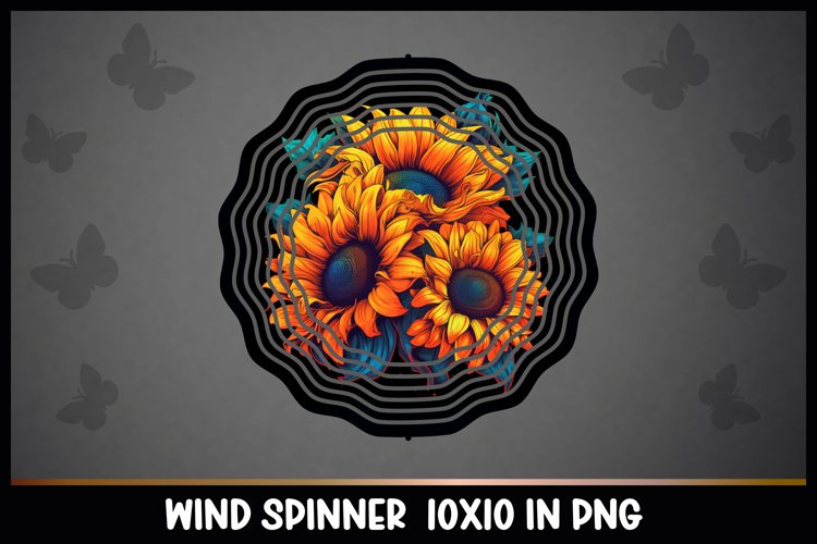 Rainbow Sunflower Flowers Wind Spinner Sublimation example image 1
