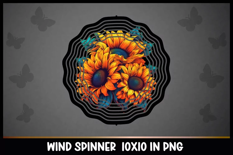 Rainbow Sunflower Flowers Wind Spinner Sublimation