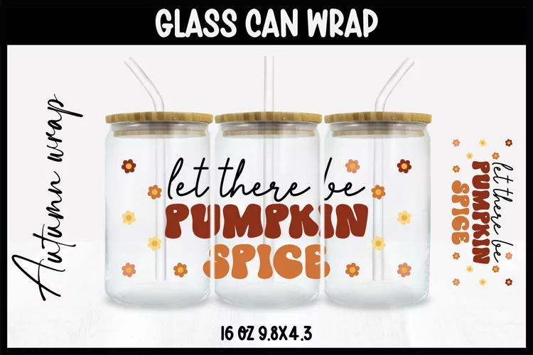 Autumn Glass Wrap Svg,16oz Libbey Wrap, Autumn SVG Glass can