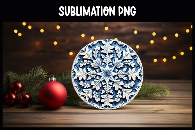 Snowflake Christmas Ornament Round Sign I Winter Round Sign