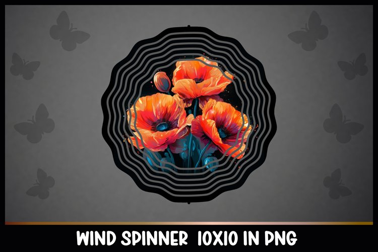 Rainbow Poppies Flowers Wind Spinner Sublimation example image 1