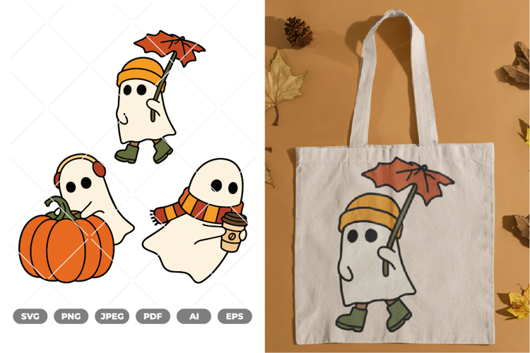 Fall Ghost Colored SVG & Clipart