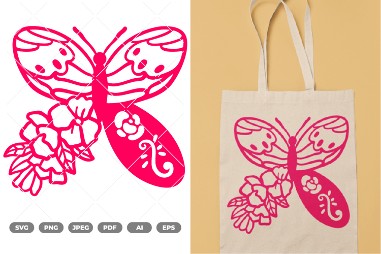 Flower Butterfly SVG & Clipart