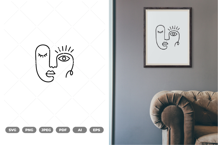 Minimalism Abstract Face SVG & Clipart