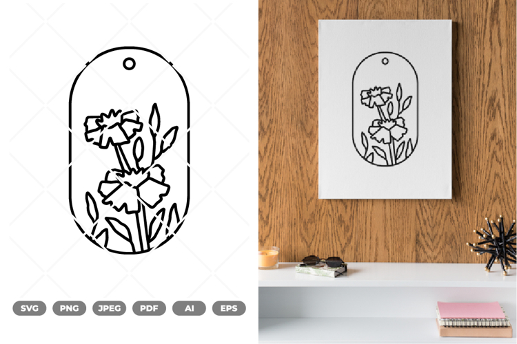 Flower Gift Tag SVG & Clipart