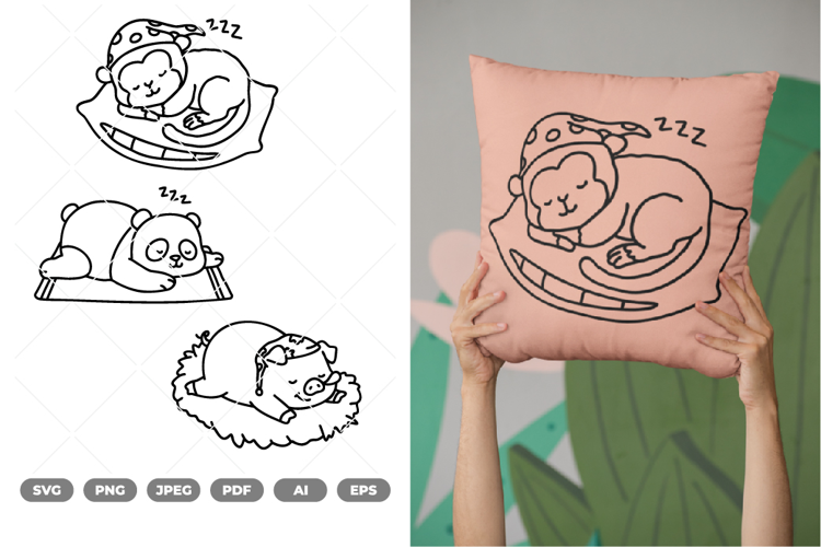Sleeping Animal SVG & Clipart