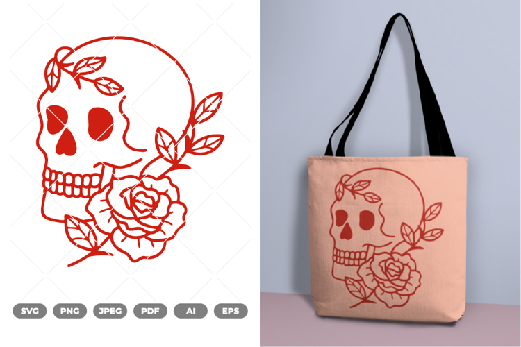 Skull and Rose SVG & Clipart