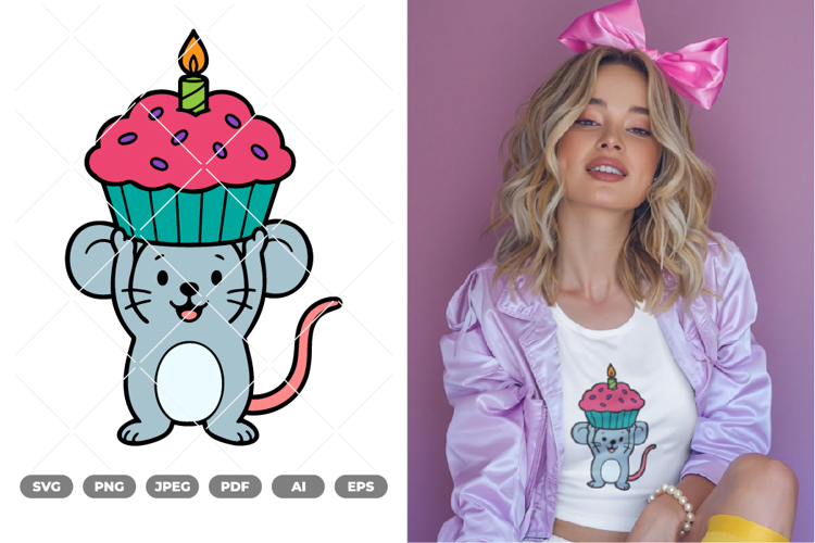 Party Mouse Colored SVG   Clipart