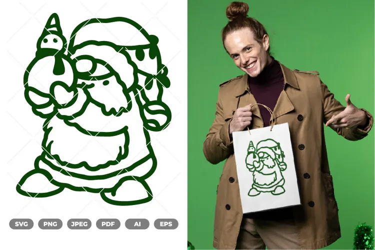 Kawaii Christmas Gnome SVG & Clipart