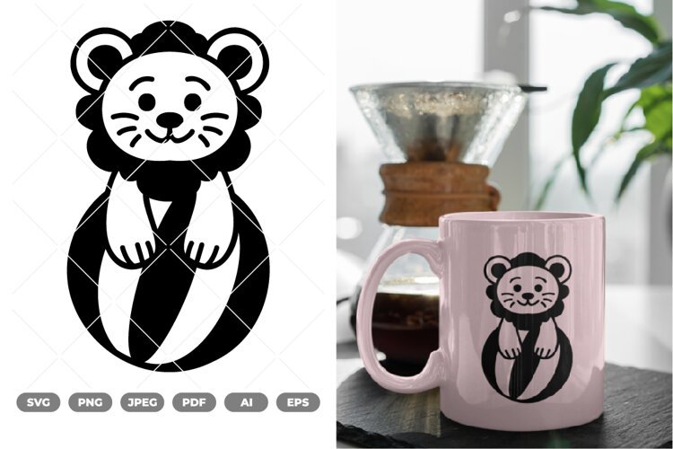 Kawaii Lion SVG & Clipart example image 1