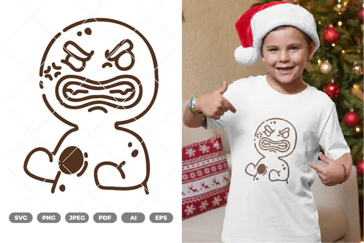 Funny Gingerbread SVG & Clipart