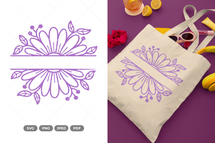 Split Flower SVG & Clipart