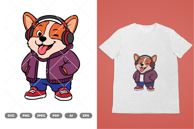 Cool Dog Colored SVG & Clipart example image 1