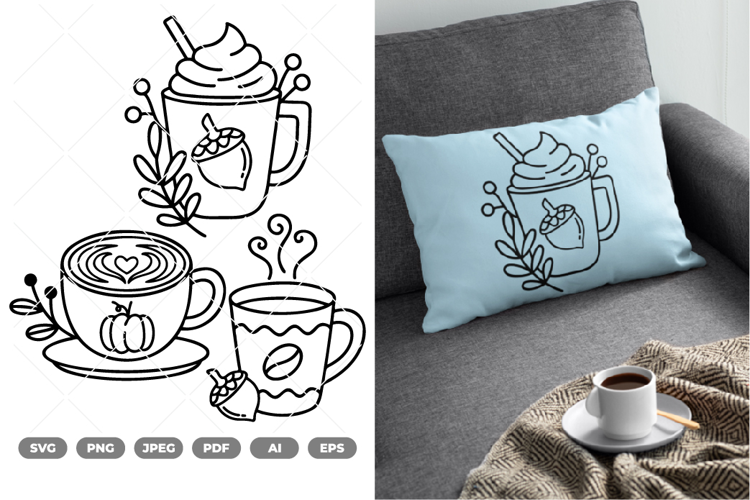 Fall Coffee Lover SVG & Clipart