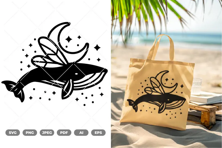 Fairy Whale SVG & Clipart